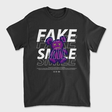 Fake Smile Teddy Bear, Unisex Men's T-Shirt