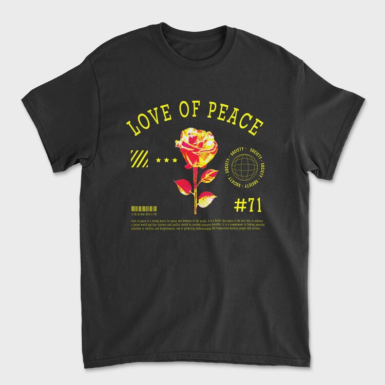 Love of Peace Yellow, Унисекс Мъжка Тениска