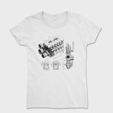 Engine Blueprint, Women's T-Shirt