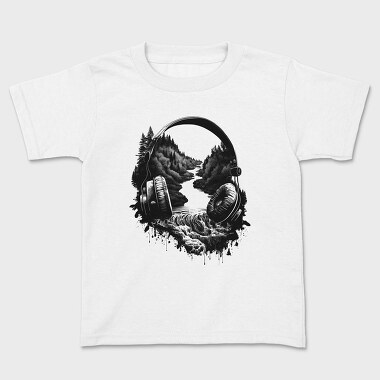 headphone landscape, Kids' T-Shirt