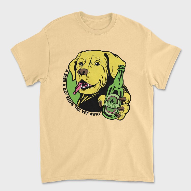 A Beer A Day Keeps Yhe Vet Away, Unisex Men's T-Shirt