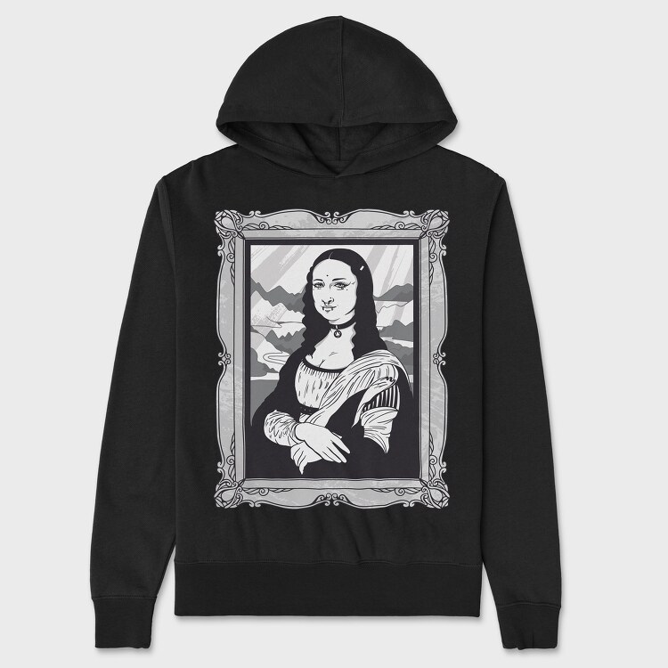 Gothic Mona Lisa, Unisex Men's Hoodie