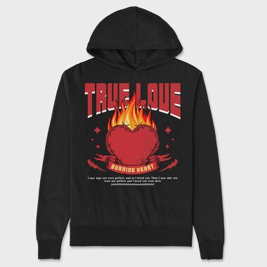 Burning Heart, Unisex Men's Hoodie