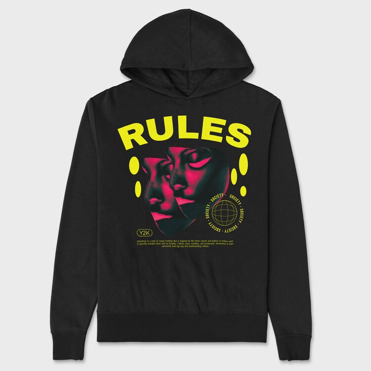 Rules, Unisex Men's Hoodie