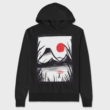 Unisex Men's Hoodie, Graphite Landscape