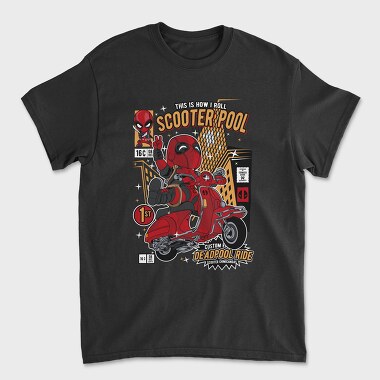 Deadpool Scooter, Unisex Men's T-Shirt