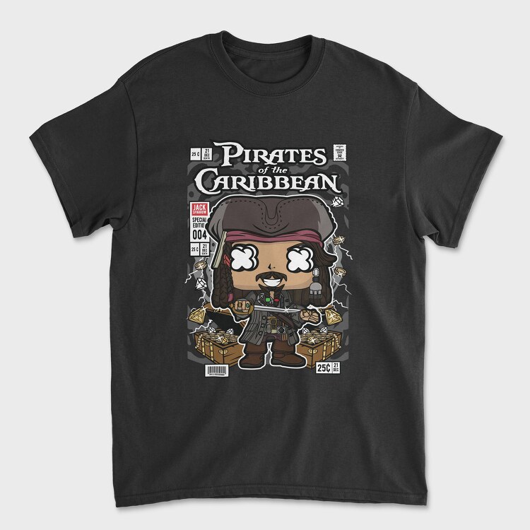Jack Sparrow Pirates Of The Caribbean, Унисекс Мъжка Тениска