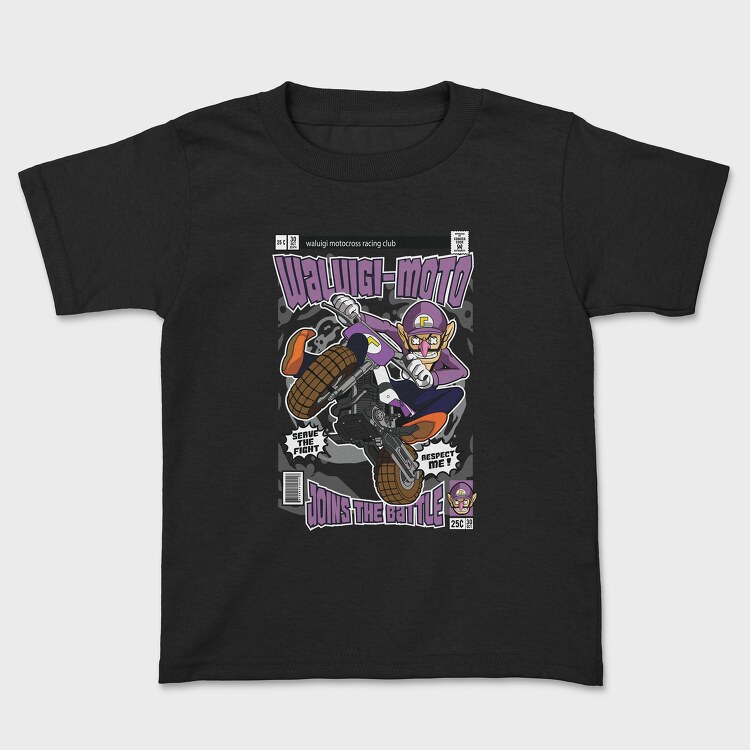 Waluigi Motocross, Kids' T-Shirt
