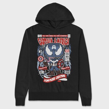 Venom Captain America, Unisex Men's Hoodie