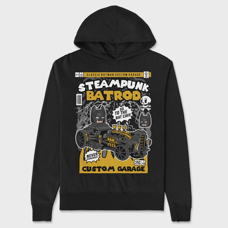 Steampunk Bat Rod, Unisex Men's Hoodie