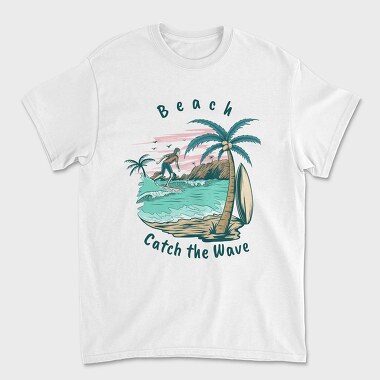 Beach Catch the Wave, Unisex Men's T-Shirt