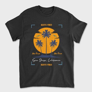 Beach Vibes Blue Ocean, Унисекс Мъжка Тениска