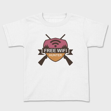 Free Wifi Hunter, Kids' T-Shirt