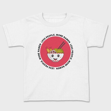 Less People More Ramen, Kids' T-Shirt