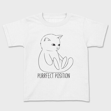 Purrfect Position, Kids' T-Shirt