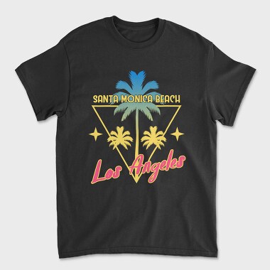 Santa Monica Beach, Unisex Men's T-Shirt
