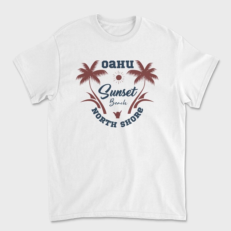Sunset Beach, Unisex Men's T-Shirt