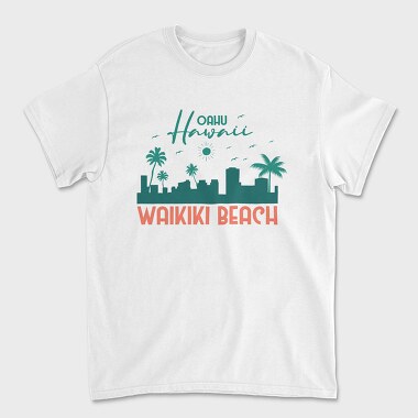 Waikiki Beach, Унисекс Мъжка Тениска