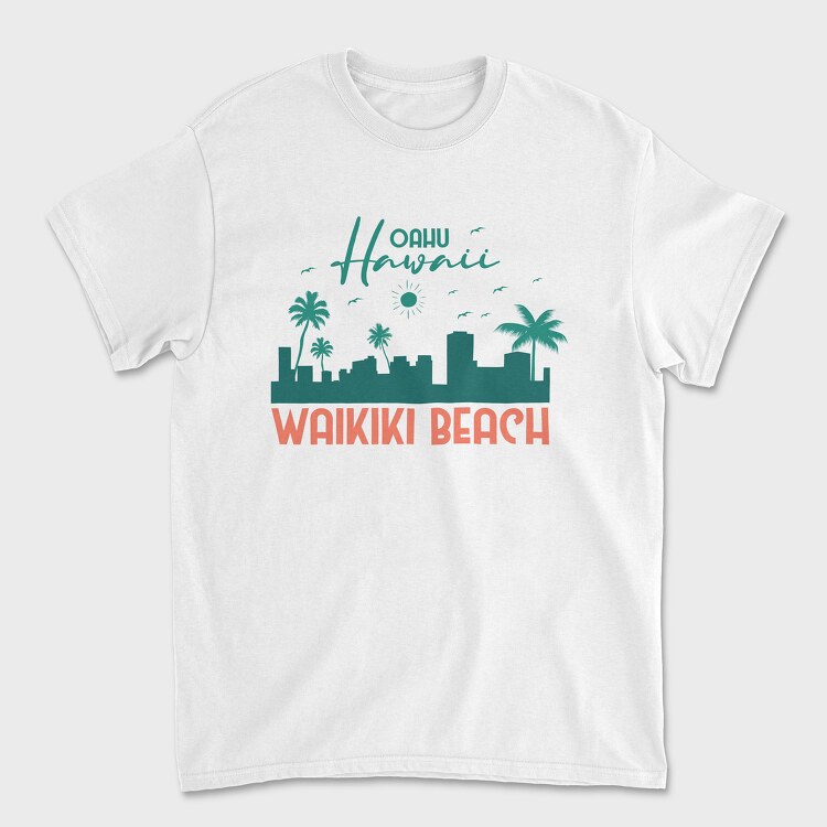 Waikiki Beach, Unisex Men's T-Shirt