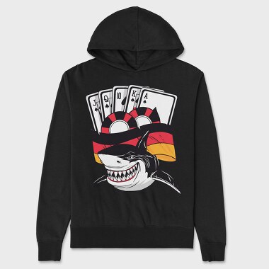 Unisex Men's Hoodie, Poker Shark