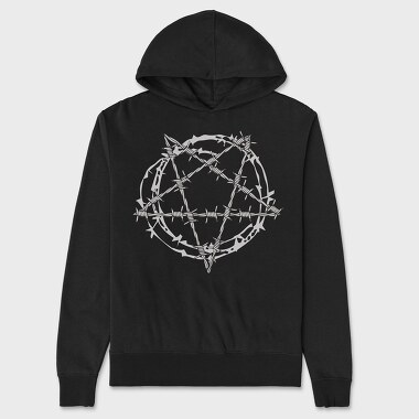 Barbed Wire Pentagram, Unisex Men's Hoodie