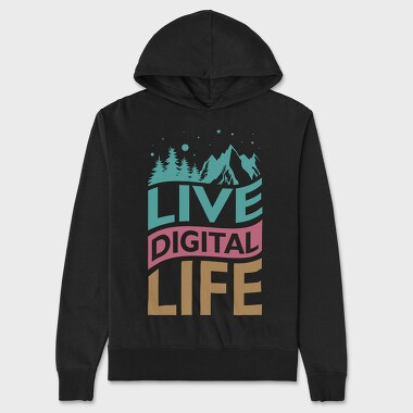 Live Digital Life, Unisex Men's Hoodie