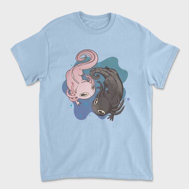 Axolotl Black And Pink, Unisex Men's T-Shirt