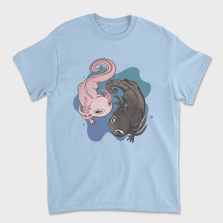 Axolotl Black And Pink, Унисекс Мъжка Тениска