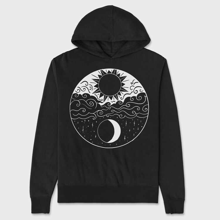 Moon And Sun, Unisex Men's Hoodie