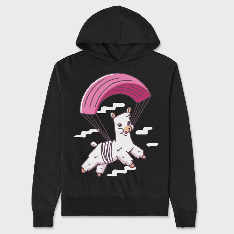 Skydiving Alpaca, Unisex Men's Hoodie