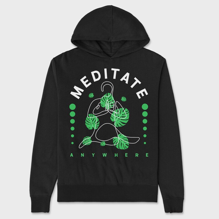 Meditate Anywhere, Unisex Men's Hoodie