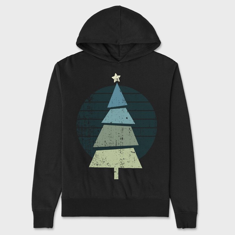 Retro Christmas Tree, Unisex Men's Hoodie