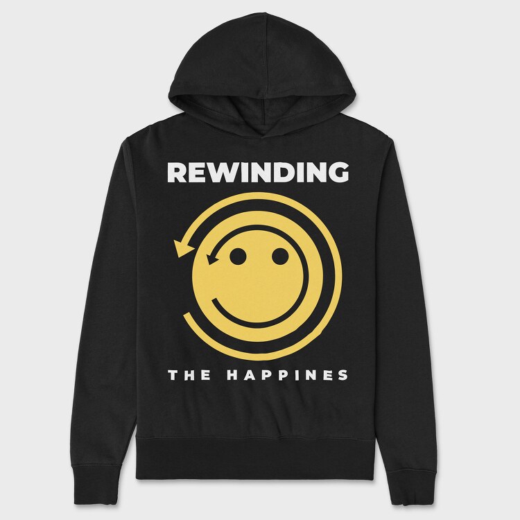 Rewinding the Happiness, Unisex Men's Hoodie