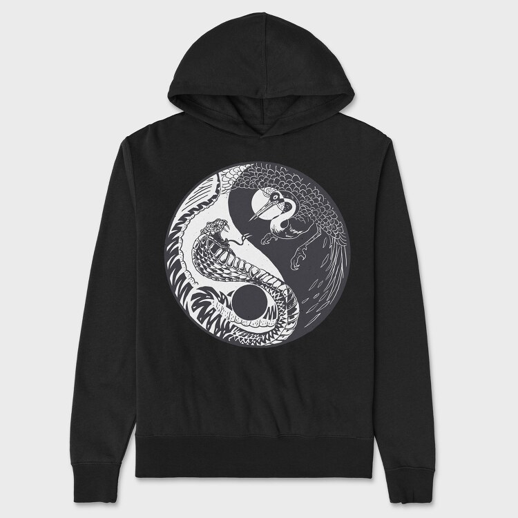 YingYang Crane Snake, Унисекс Мъжко Суичър