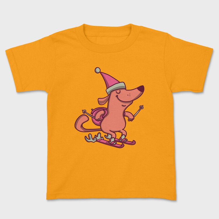 Dog Skiing, Kids' T-Shirt