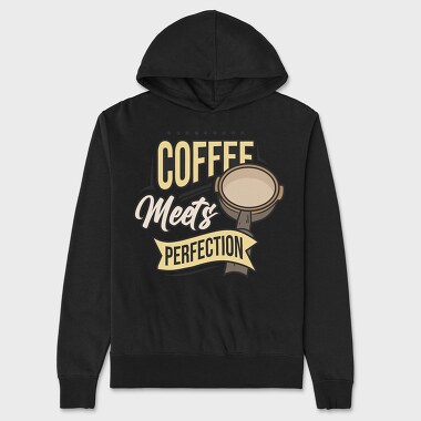 Coffee Meets Perfection, Unisex Men's Hoodie