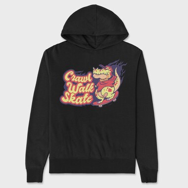 Skating Dino, Unisex Men's Hoodie