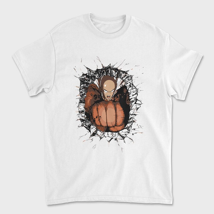 Saitama Kick One Punch Man, Унисекс Мъжка Тениска
