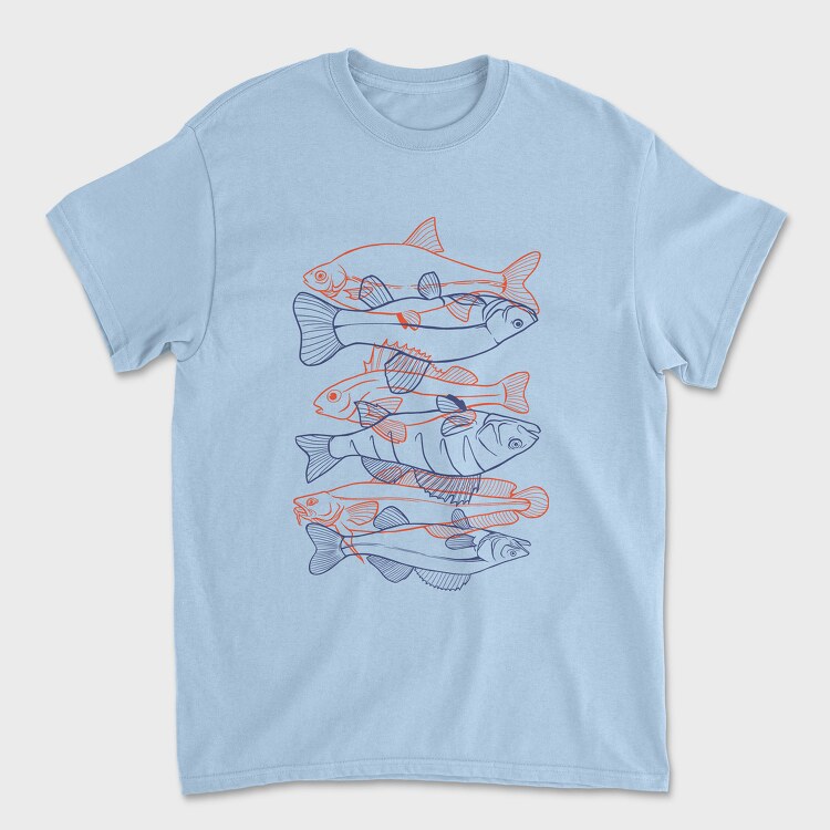 Fish Set Color, Unisex Men's T-Shirt
