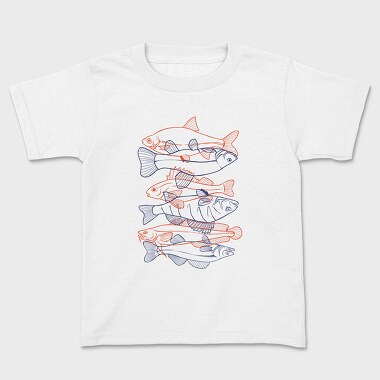 Fish Set Color, Kids' T-Shirt