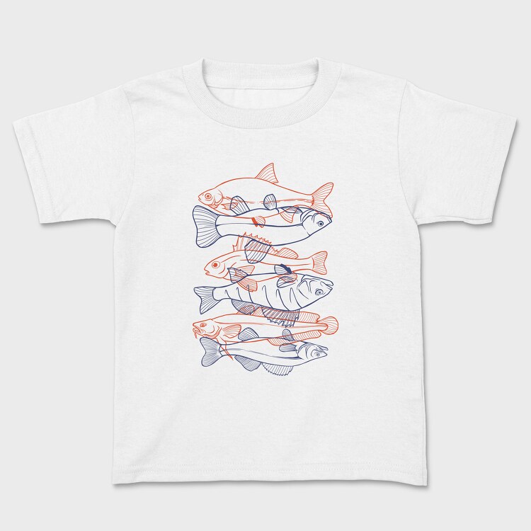 Fish Set Color, Kids' T-Shirt