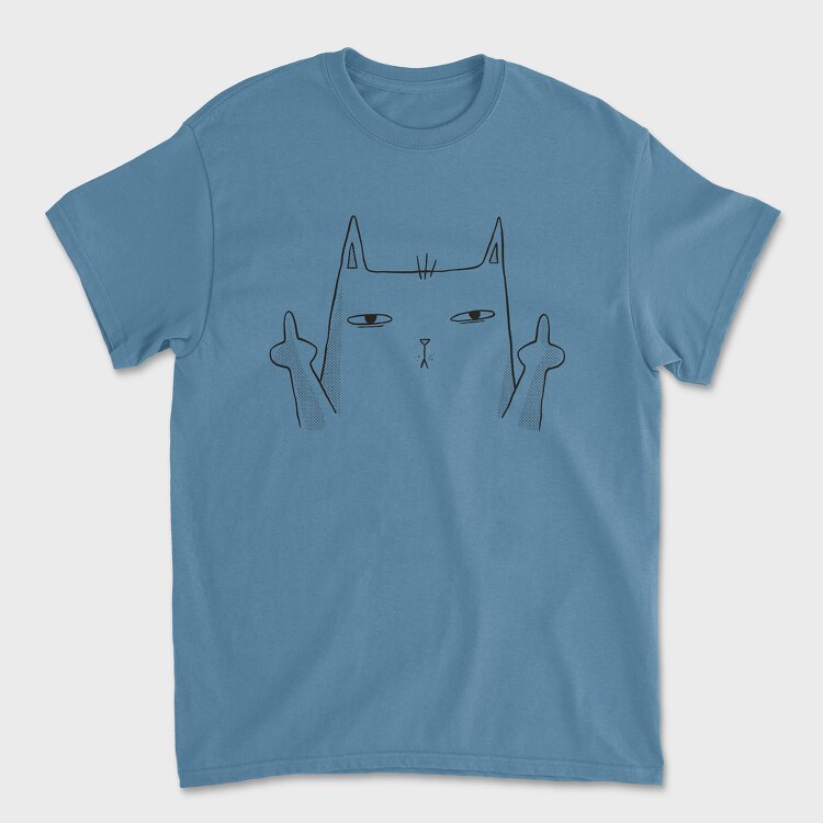 Middle Finger Cat, Unisex Men's T-Shirt