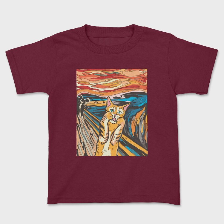 Cat Munch Scream, Kids' T-Shirt