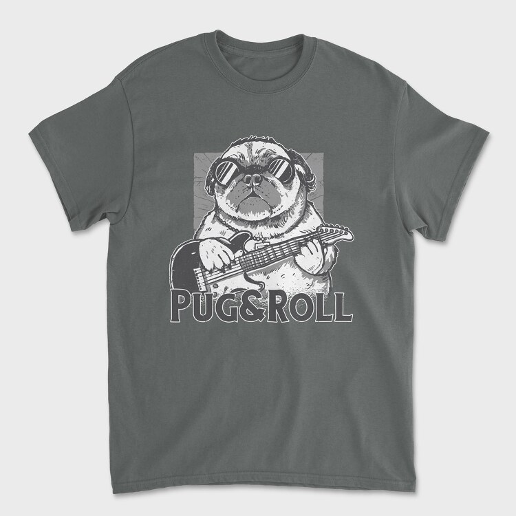 Pug And Roll, Unisex Men's T-Shirt