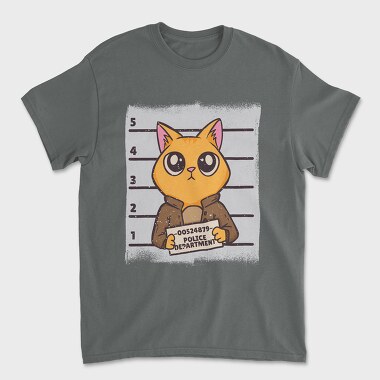 Унисекс Мъжка Тениска, Mugshot Cat