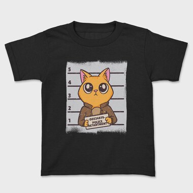 Mugshot Cat, Kids' T-Shirt