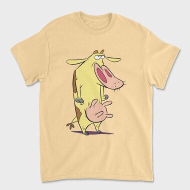 Cartoon Retro Cow and Chicken 2, Unisex Men's T-Shirt