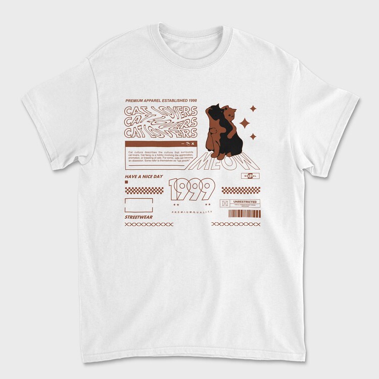 Cat Lovers 1, Unisex Men's T-Shirt