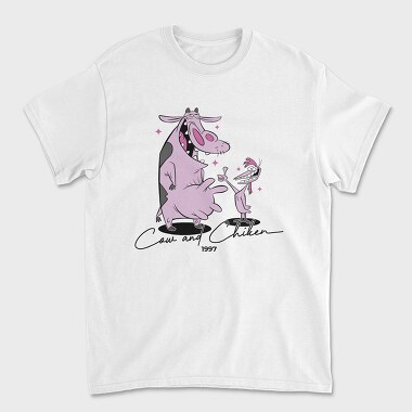 Cow and Chiken, Unisex Men's T-Shirt