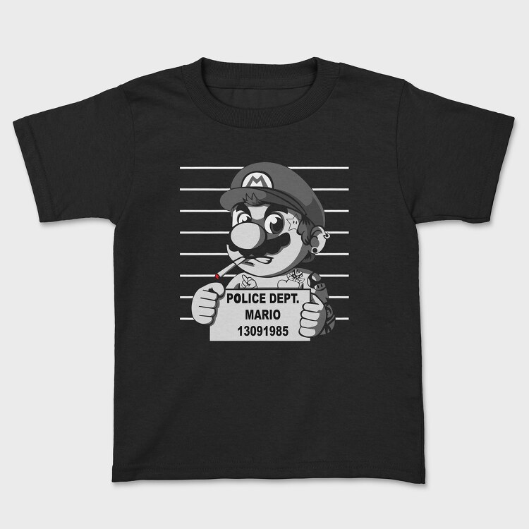 Police Dept Mario Bros, Kids' T-Shirt